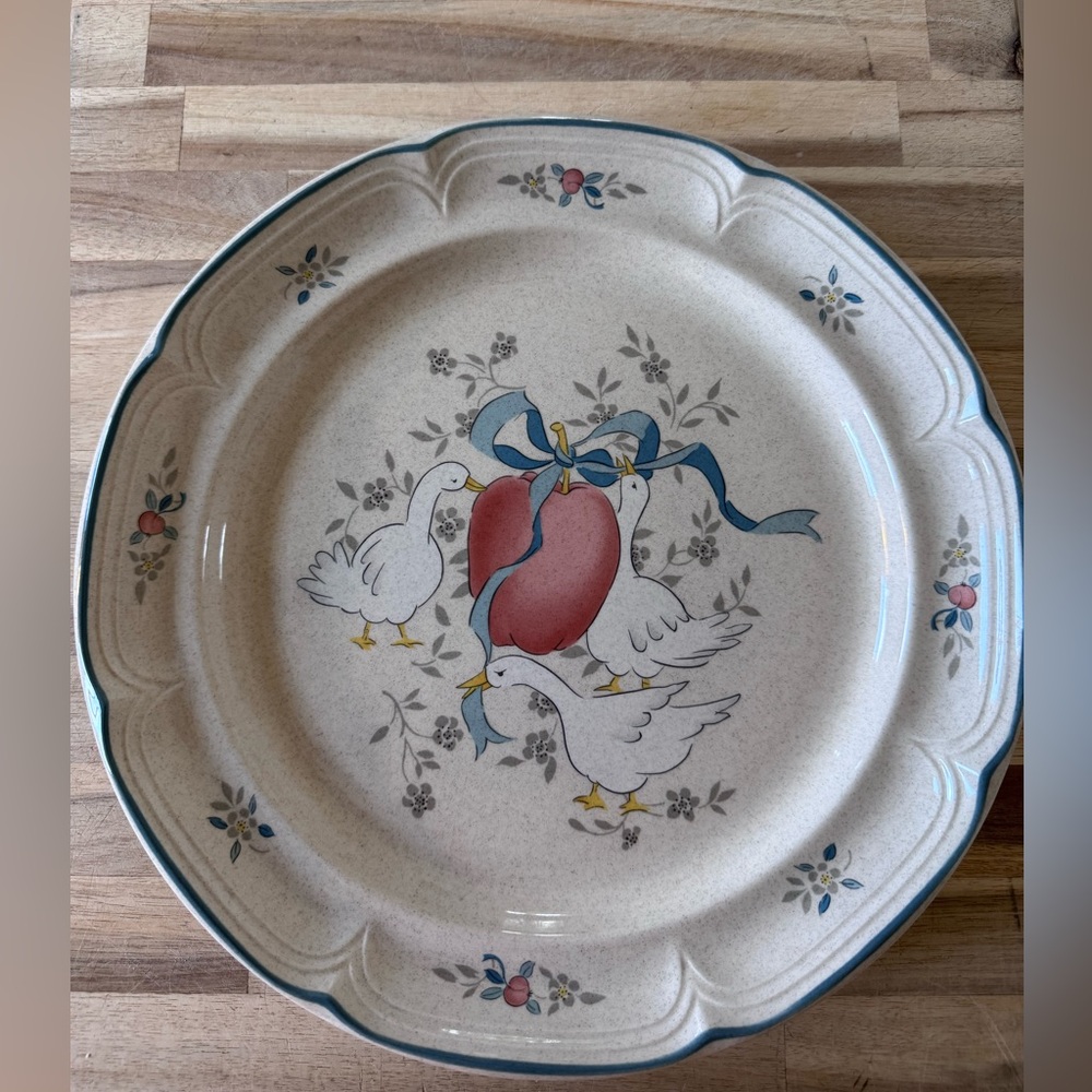 International Marmalade Country Geese Large Serving Platter Stoneware